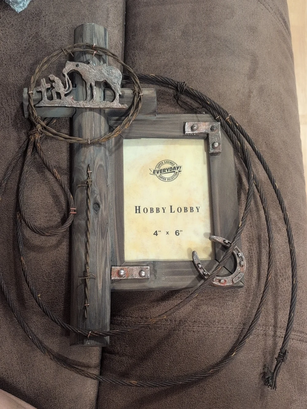 Hobby Lobby Rustic Western Brown and Gray Photo Frame